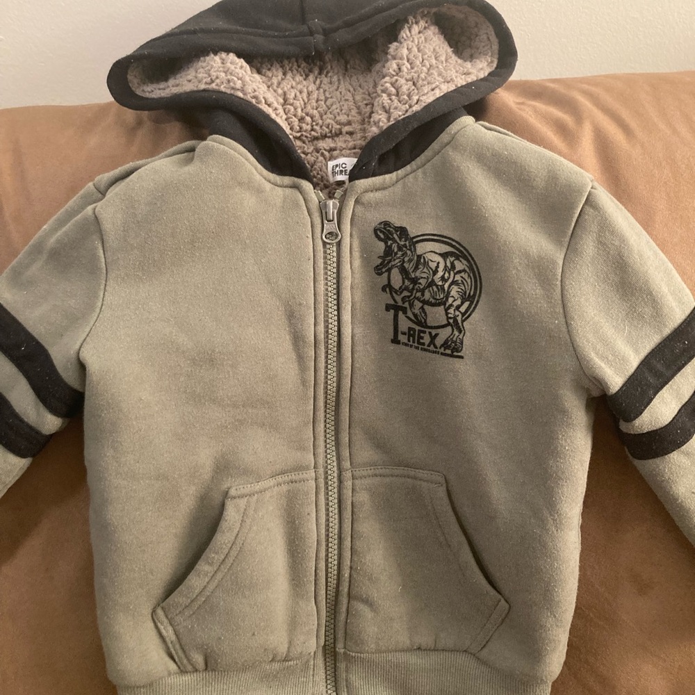 SIZE 3T Toddler Warm Winter Jacket T-Rex Dinosaur Epic Threads.